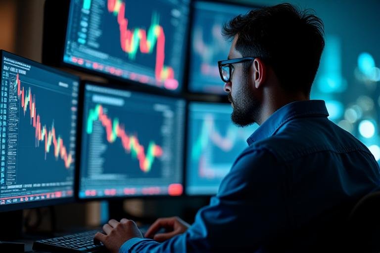 Global market charts showing volatility